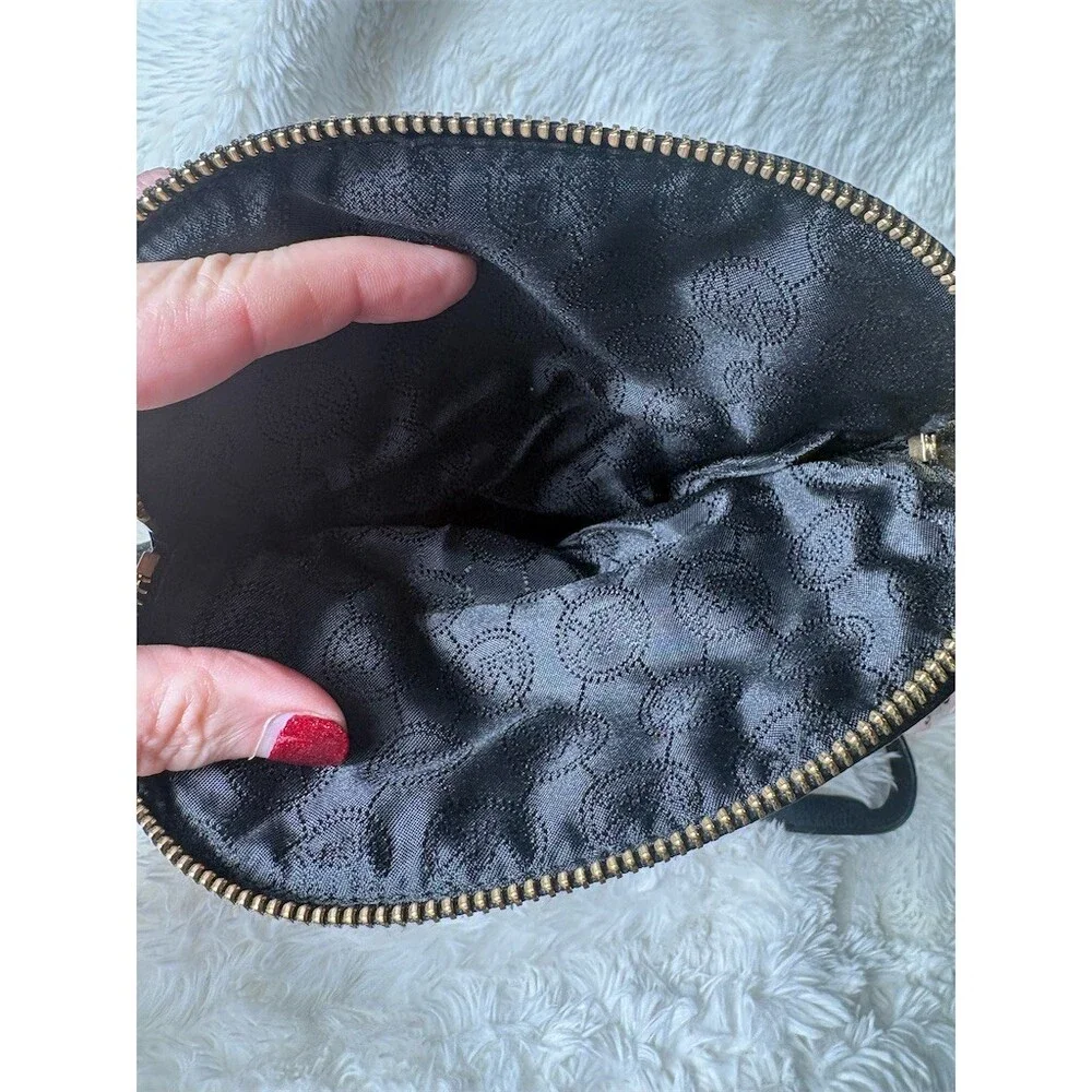 Michael Kors Crossbody Bag Womens Small Black Flap Gold Chain Strap COA - Picture 9 of 10